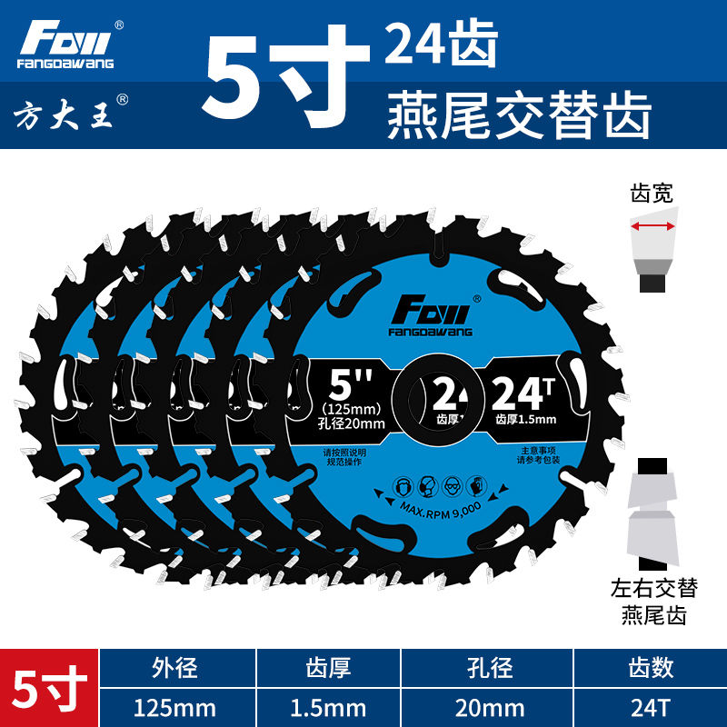 Specifications:Upgraded model: 5 inches 125mm*24 teeth [5 pieces]
