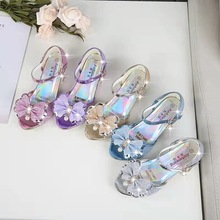 新款2022夏季水晶女童公主鞋小女孩表演高跟凉鞋惠州工厂一件代发