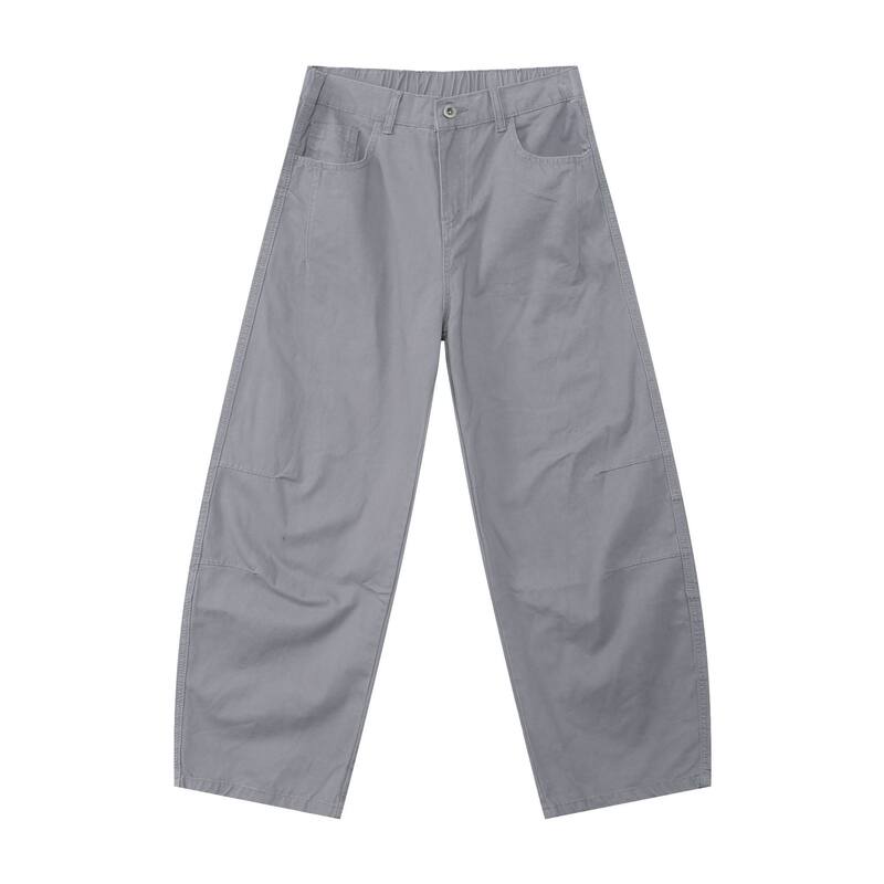 Quần jeans nam ống rộng lưng thun nửa, dáng suông thoải mái — Màu xanh quân đội, màu xám nhạt, màu xám đen, đen
