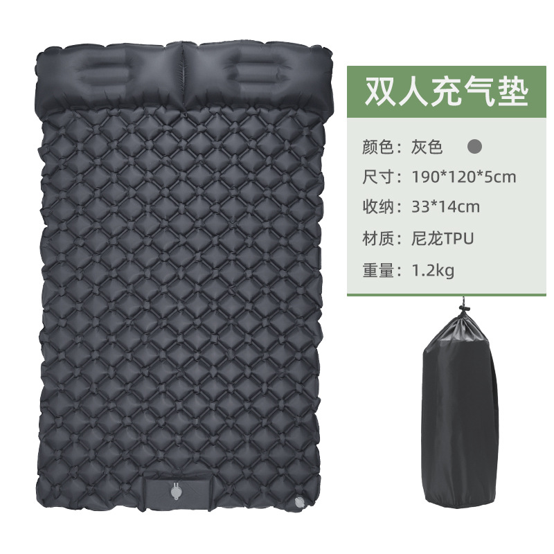 Colchoneta Inflable Individual para Acampar de TPU con Almohada Inflado a Pedal