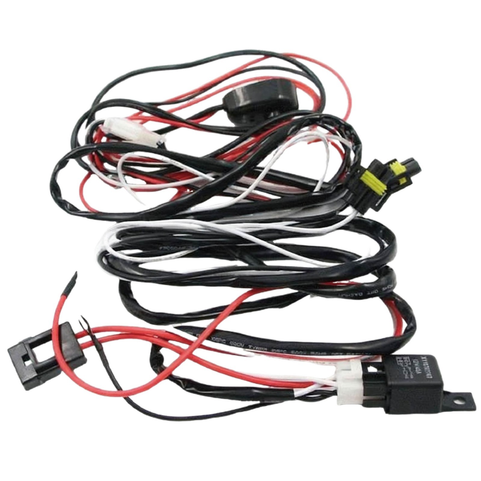 H11 conjunto de línea de luz de niebla cambio de luz de niebla conjunto de línea de relé interruptor de alambre luz antiniebla delantera del coche arnés de Cableado Universal DAO