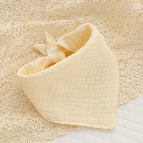 New four-layer plain triangle towel newborn baby gauze triangle towel baby eating bib mother and baby supplies for all seasons