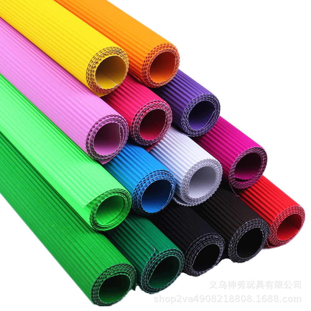 Onda de papel corrugado papel crepe engrosada cartón material hecho a mano DIY color origami