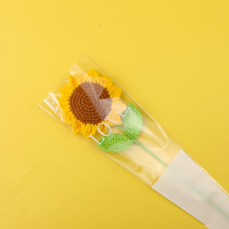 手工钩织仿真花束多彩毛线编织郁金香花枝创意装饰送女友闺蜜礼物|undefined