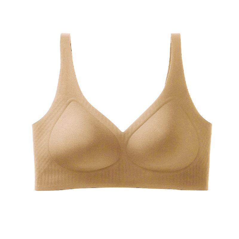 Seamless V-neck Bra For Women - Comfortable Wireless Support_voghion.com