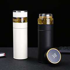 不鏽鋼316茶水分離保溫杯智能顯溫男士便攜商務禮品泡茶杯子批發