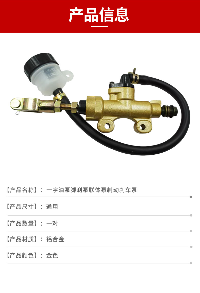 Motorcycle Off-Road ATV Parts TBT Small Rear Brake Pump