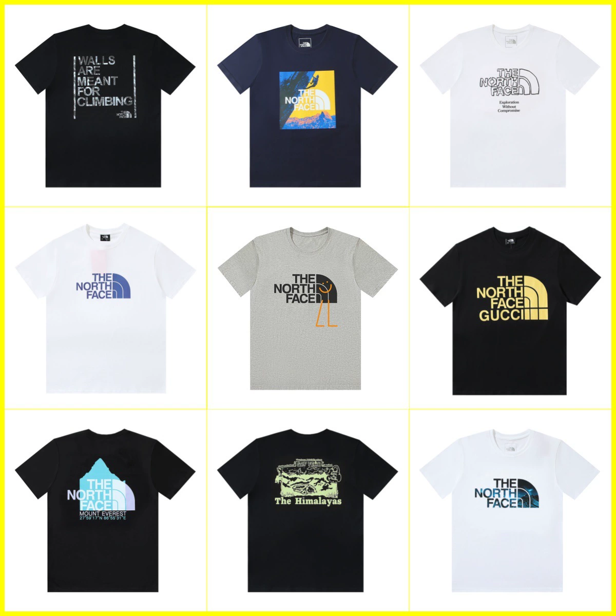 Футболка The North Face из хлопка 230 г, свободного кроя, унисекс, в стиле для пар, с модным принтом, свободный крой.