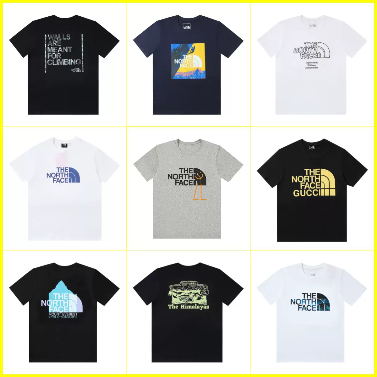 北脸家230克棉宽松T恤衫男女同款情侣潮流印花宽松