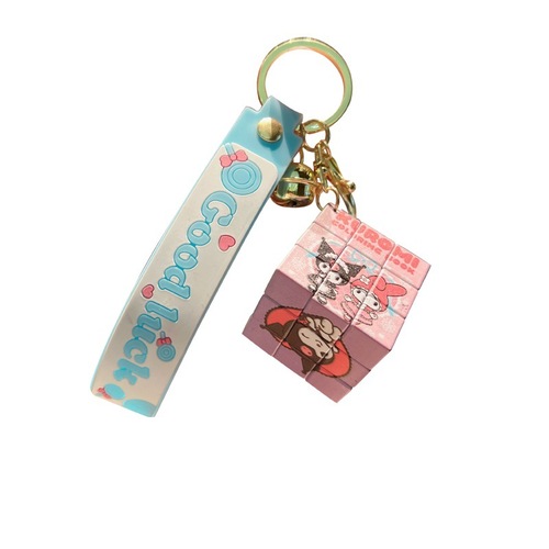 Cute Colormi Rubik's Cube School Bag Charm Car Ornament Brain-Teasing Creative Gift Cartoon Wholesale Keychain Accessory