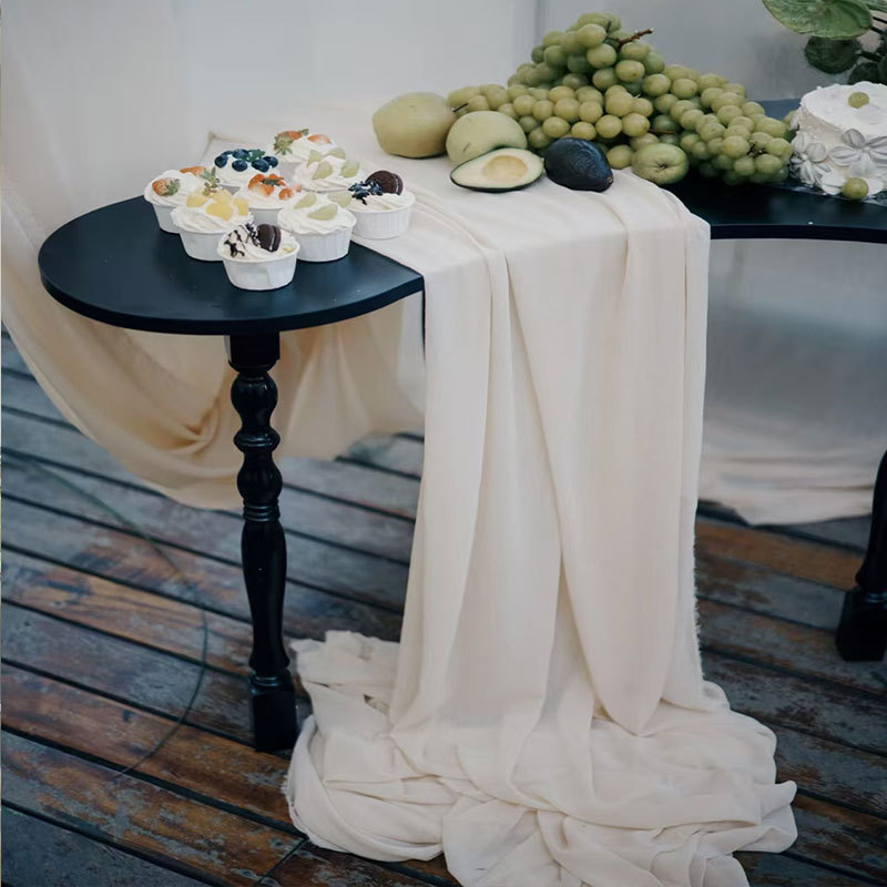 結婚式の白い半透明シフォンガーゼステージ背景半透明ガーゼ結婚式の装飾布シャンパンガーゼ天井ガーゼ|undefined