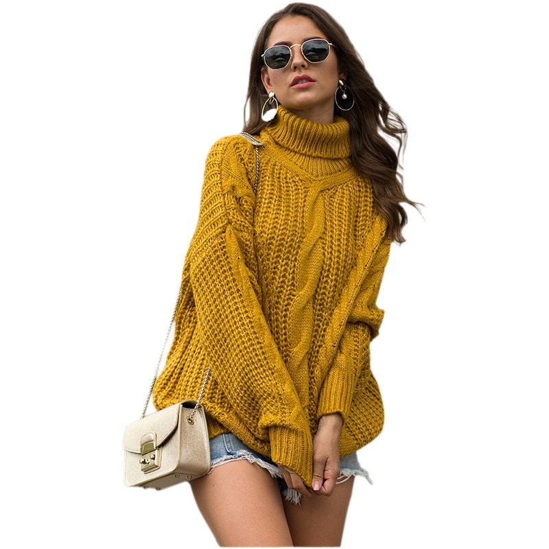 Suéter de punto estilo universitario para mujer, otoño-invierno 2026, el suéter de cuello alto de punto grueso más vendido en Amazon para mujer.