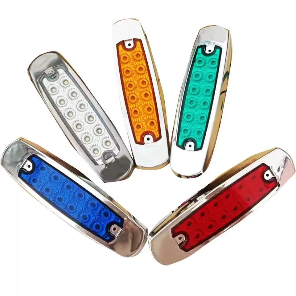 Заводская поставка 12LED грузовик боковой свет гальванический каркас автомобильный боковой свет широкий свет металлический боковой свет часто горит