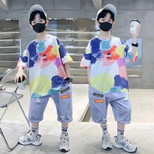 儿童男夏季套装韩版Polo衫2024新款网红薄款短袖衣服酷潮童两件套