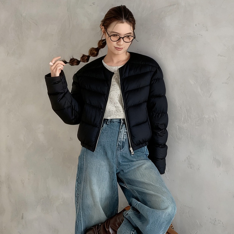 American-Style High-Puffiness 90% White Duck down Ribbed Short down Jacket for Women, 2026 Winter Fashion, Warm Coat for Petite Figures American-Style High-Puffiness 90% White Duck down Ribbed Short down Jacket for Women, 2026 Winter Fashion, Warm Coat for Petite Figures