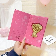 水贝同款黄金手捧花 足金女神节礼物520七夕情人节礼盒装伴手礼品