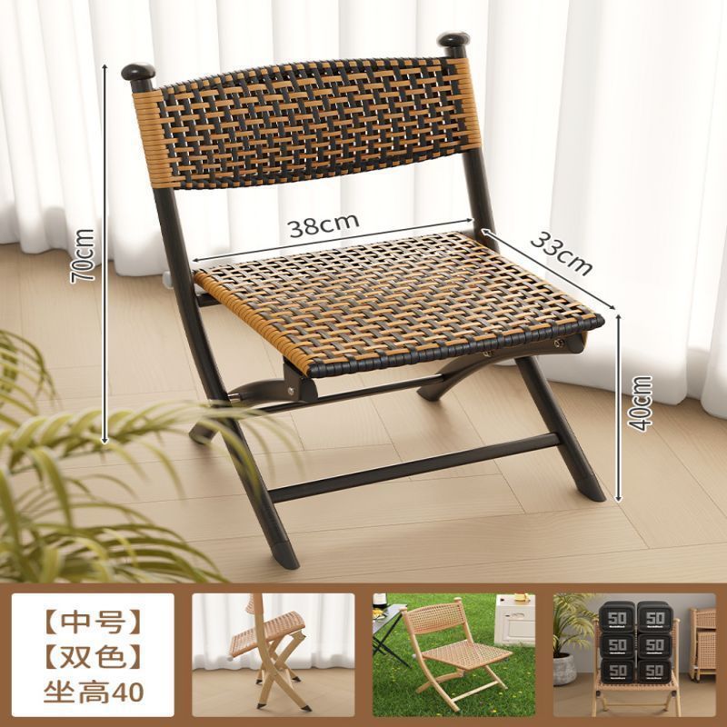 투톤 미디엄 사이즈 + 더블 레이어 고급 라탄 + 핸드메이드 직조