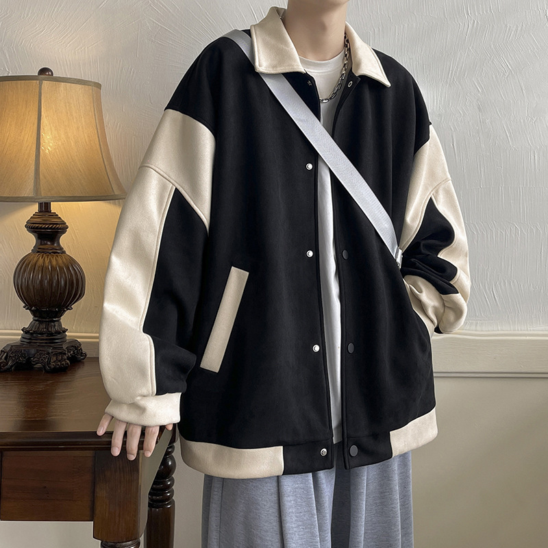 Abrigo de otoño e invierno de los hombres ins marca de moda de la calle de la chaqueta de Otoño de la juventud de los hombres guapo abrigo para estudiantes de invierno estilo de Hong Kong