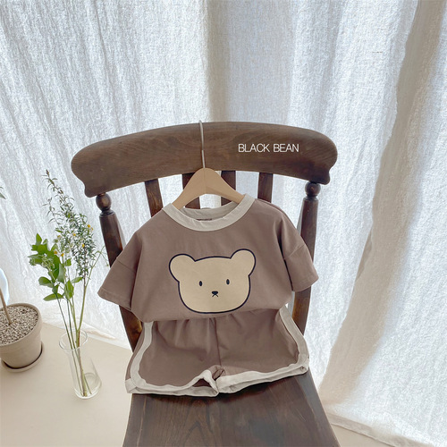 Summer baby Korean version 0-4 year old baby set going out ins male and female baby home clothes pure cotton breathable two-piece set
