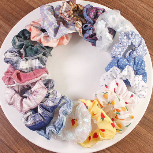 Sweet set jk large intestine hair band headband college style girl internet celebrity jewelry plaid fat intestine hair band hair accessories wholesale
