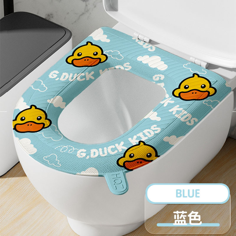 トイレットマット漫画厚手クッション四季通用防水トイレカバー家庭用トイレカバー小黄鴨トイレクッション|undefined