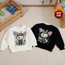 H男童帅气拉布布卫衣2025秋冬新款儿童男宝宝卡通 加绒上衣打底衫