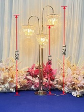 OD59批發新款婚禮婚慶道具歐式鐵藝電鍍水晶吊燈水晶冰條路引布置