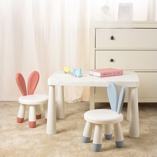 Kindergarten Tables and Chairs Kidsren's Table Set Baby Toy Table Plastic Learning Desk Bunny Chair