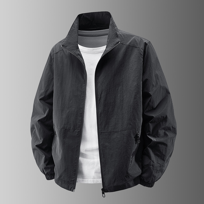 Chaqueta de hombre transfronteriza primavera y otoño delgada 2025 nuevo negocio ocio rápido secado transpirable chaqueta de asalto al aire libre