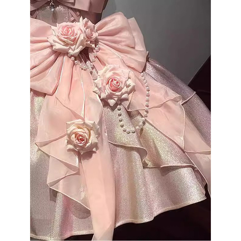 粉色玫瑰jsk公主裙小花嫁lolita裙生日在逃可爱甜美洛丽塔|undefined