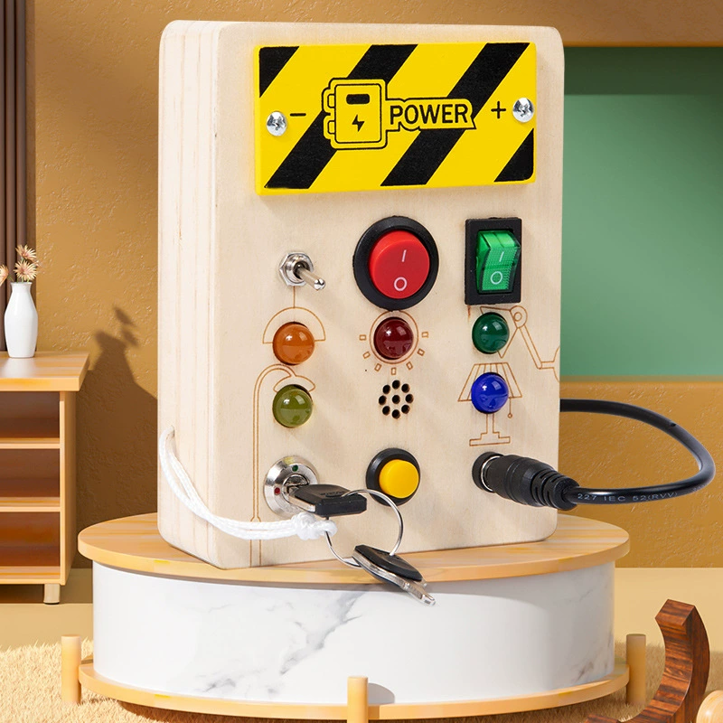 Wooden electronic switch key, cognitive toy, early education