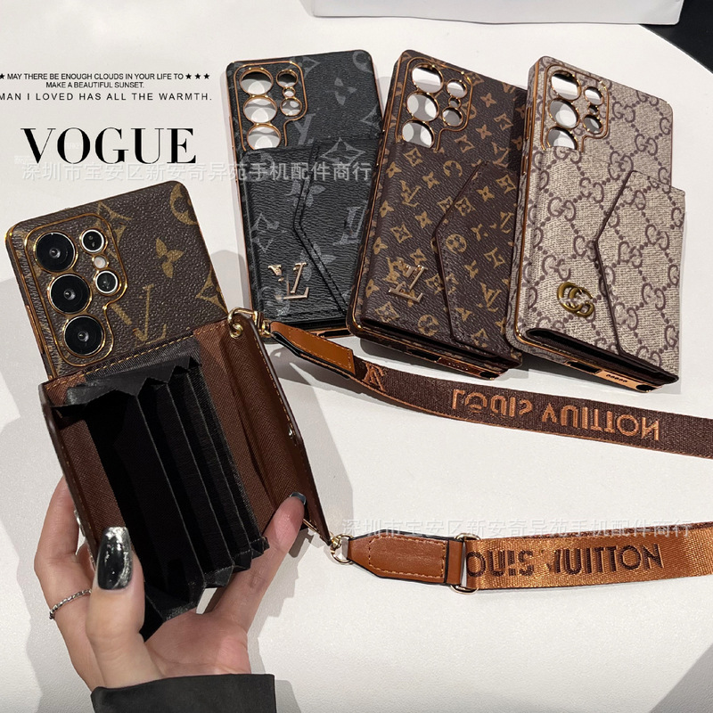 Card Holder Lanyard Suitable for Apple 17 Pro Max Protective Case, Cross-Border Popular Trendy Brand Samsung S26 Ultra Phone Case