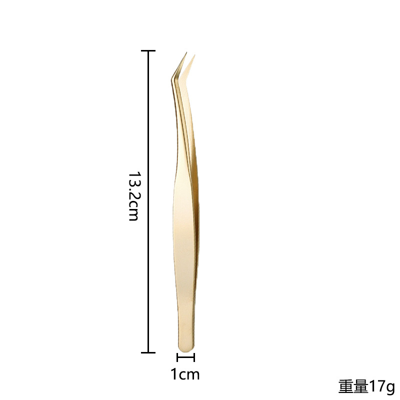 Cross - Border Pearl Gold Stainless Steel de alta precisión clip de pestañas falsas pinzas de pestañas de acero inoxidable pinzas de pestañas