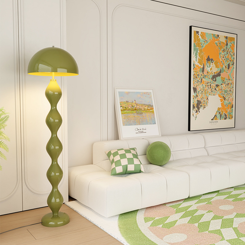 奶油风落地灯蘑菇客厅沙发旁卧室马卡龙创意个性师设计感立式台灯