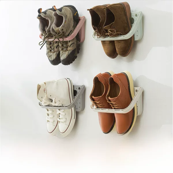 Rojas Plastic Simple Shoe Rack Shoe Storage Rack Bathroom Punch-free Slacer Rack Home Dormitory Shoe Rack Wall Hanging