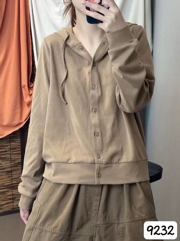 CO  2025秋季款韩版宽松简约减龄连帽开衫外套百搭休闲上衣女9232|undefined