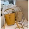 Handheld small small bag, shoulder bag, bucket, one-shoulder bag, polyurethane bag strap, Korean style