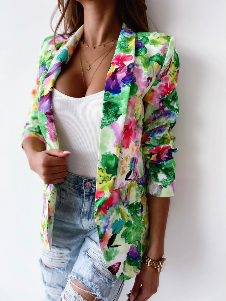 Women's Casual Printing Patchwork Single Breasted Blazer display picture 2