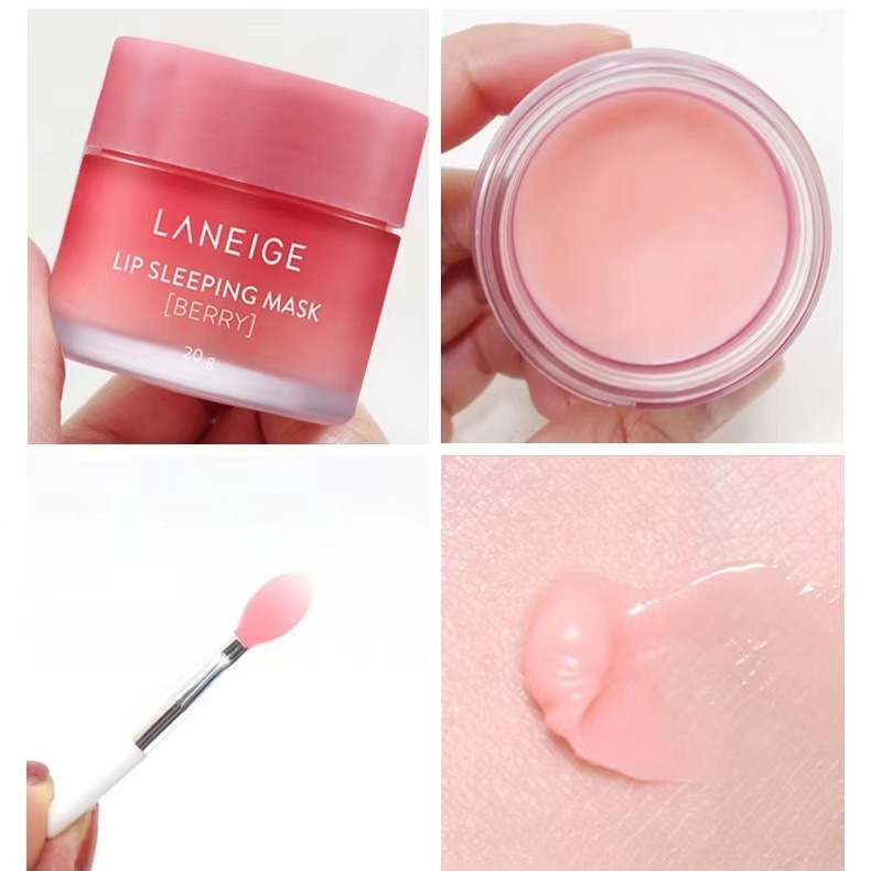 Lanzhi Lip Mask Night Repair Moisturizing Lip Balm Moisturizing Strawberry Jelly Formal 20G/Sample 3g Girls