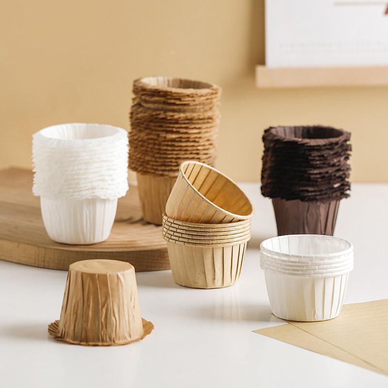 2026 New Durable Rolled Edge Cups White Rolled Edge Paper Cups Muffin Cake Paper Cups Baking Oven Cake Cups
