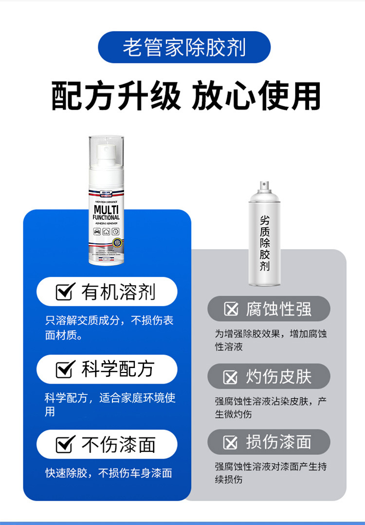 Adhesive Remover, Universal Household Cleaning Agent, Self-Adhesive Remover, Powerful Degumming Remover, Car Glass Does Not Damage the Paint Surface
