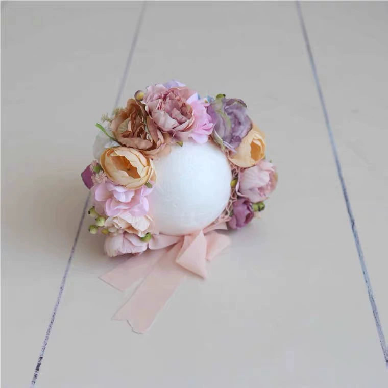 Photography props, hat for new born, set, flowered