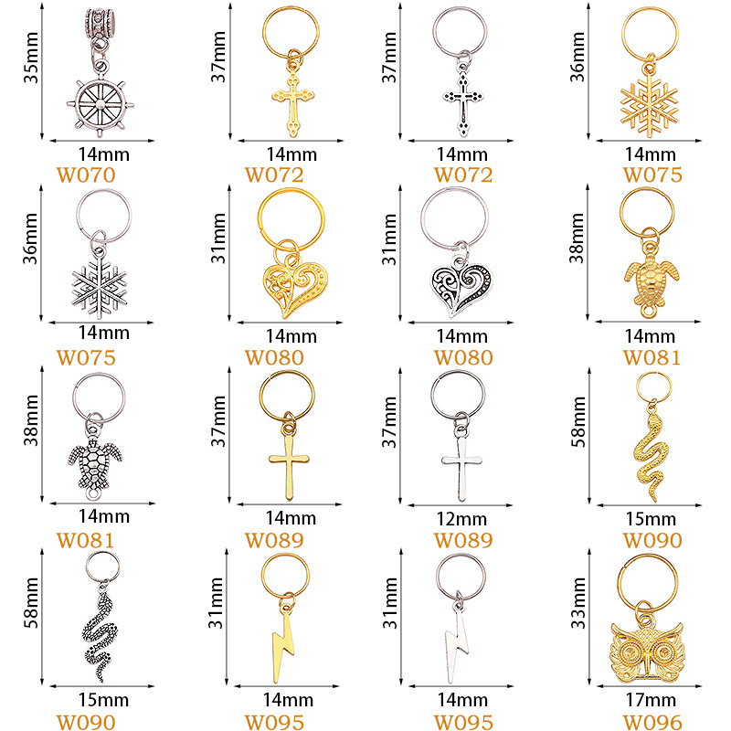 Zinc Alloy Iron Aluminum Material Wig Dreadlock Hair Extension Ring DIY Jewelry Accessories Manufacturer Direct Supply Cross-Border Box Package E18