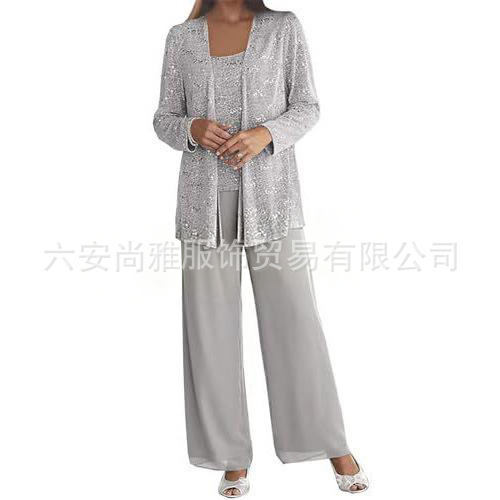 2026 New High-End Dress for Aliexpress and Wish, Niche Lace Cardigan Set, Chiffon Slim-Fit Dress