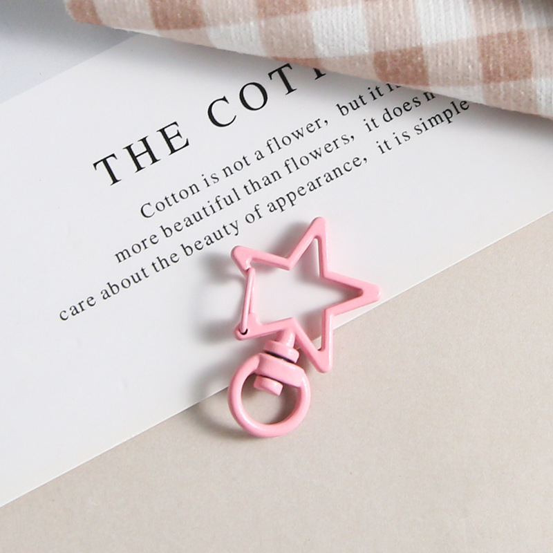 Color Paint Five-pointed Star Snap Button Metal Keychains