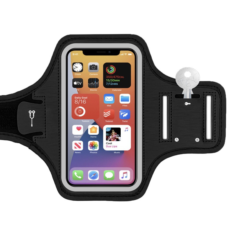 Banda de brazo deportivo corriendo bolsa de brazo de teléfono móvil PVC pantalla táctil material de buceo reflectante absorbente de sudor hombres y mujeres fitness corriendo manga del brazo