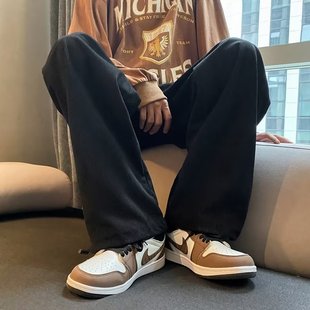 Pants Men's Autumn and Winter Fashion Brand Ins Hong Kong Style Loose Sports Trendy All-match Boys High Street Straight Casual Pants