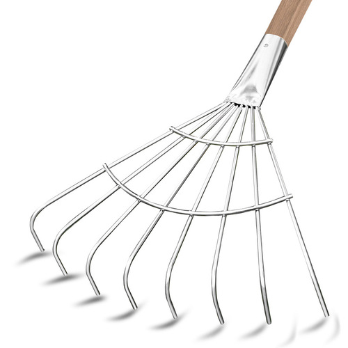 Stainless steel rake grass rake wire rake dead leaf rake fallen leaf rake manufacturer farm tools soft tooth lawn rake lawn flat rake