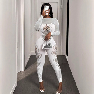 Korean Style Popular 2025 Spring New Style Knitted One-Piece Slim Women's Jumpsuit Can Be Worn Outside Thickened Version in Stock