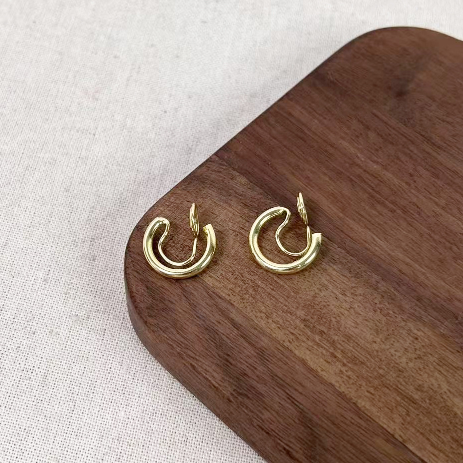 23# gold pigment hoop ear clips